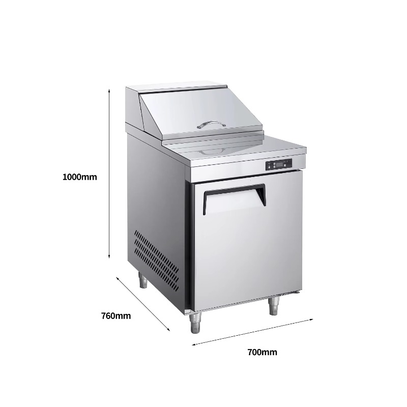 Commercial Kitchen Backsplash - NE-1101 Enkeldeurs Commerciële Koelkast Koelapparaat RVS