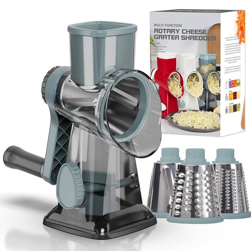Commercial Potato Peeler - LMETJMA 3-in-1 Roterende Kaasrasp Veelzijdige Handmatige