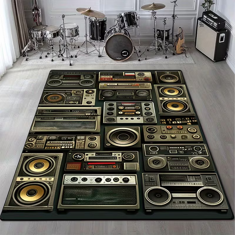 Commercial Kitchen Vinyl Flooring - Klassieke muziek Vintage vinyl record tapijt