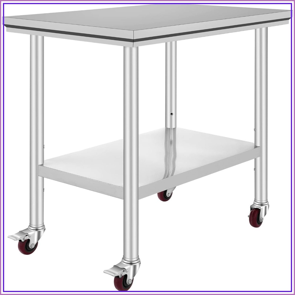Commercial Kitchen Images - RVS werktafel 36x24 inch met 4