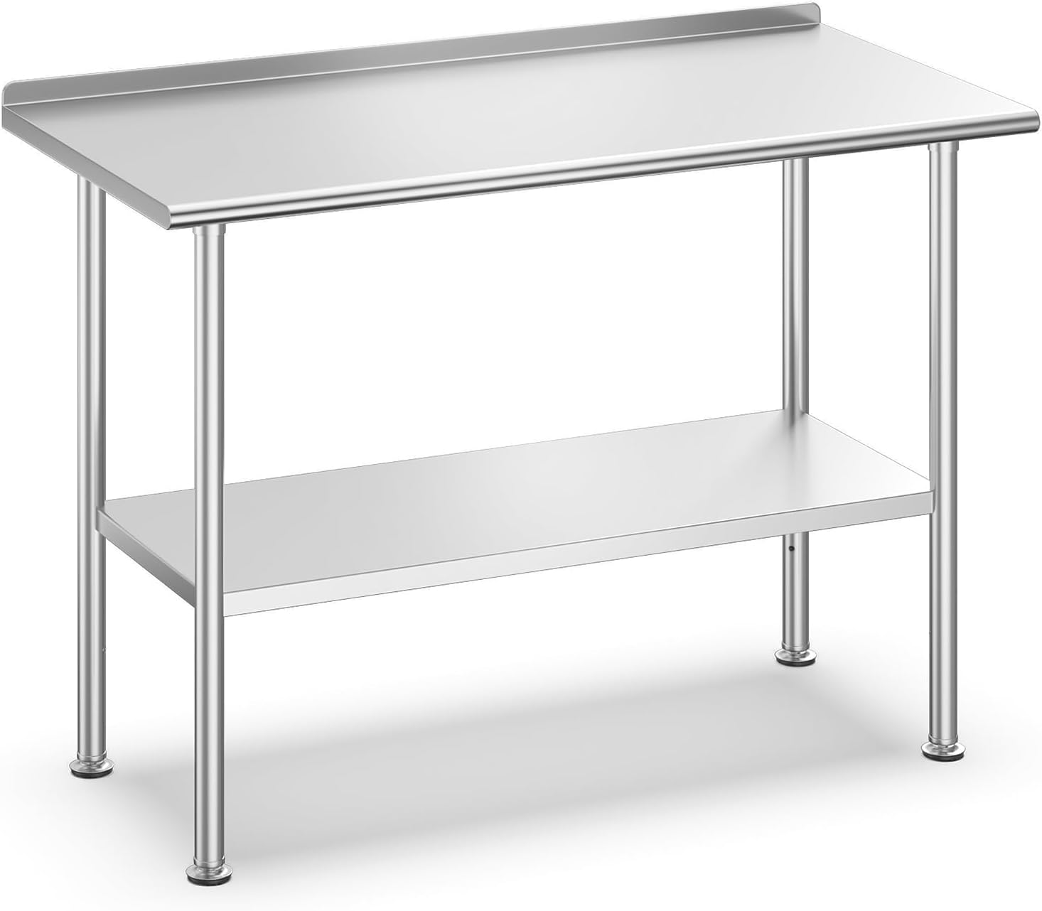 Commercial Kitchen Backsplash - RVS voedselbereidingswerktafel met achterwand en opbergplank
