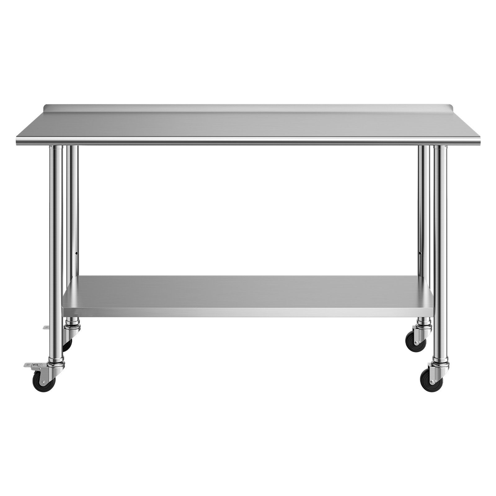 Commercial Kitchen Backsplash - RVS-werktafel, 24x60 inch voedselbereidingswerktafel met wielen