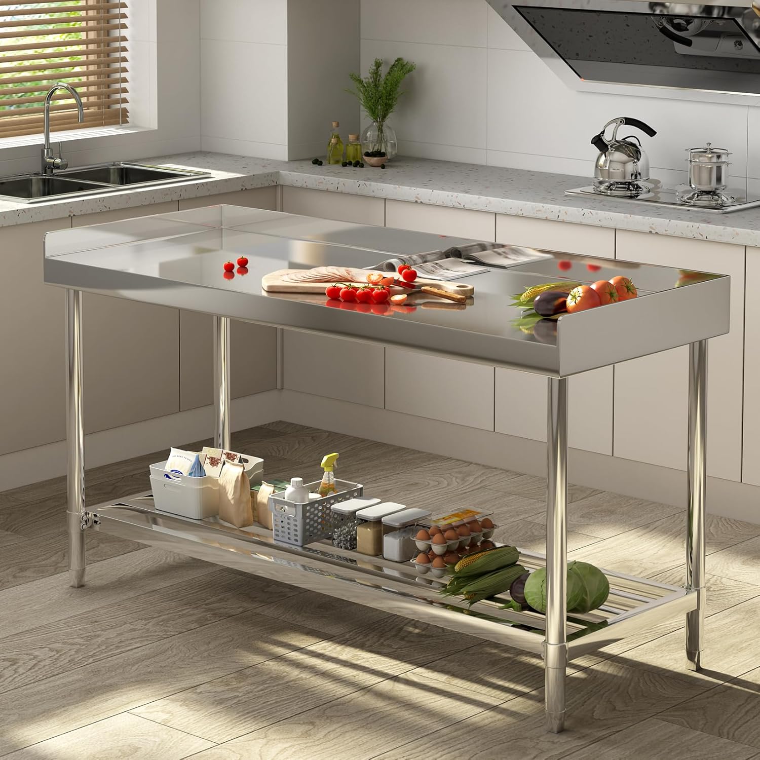 Commercial Kitchen Backsplash - RVS Werktafel, 24