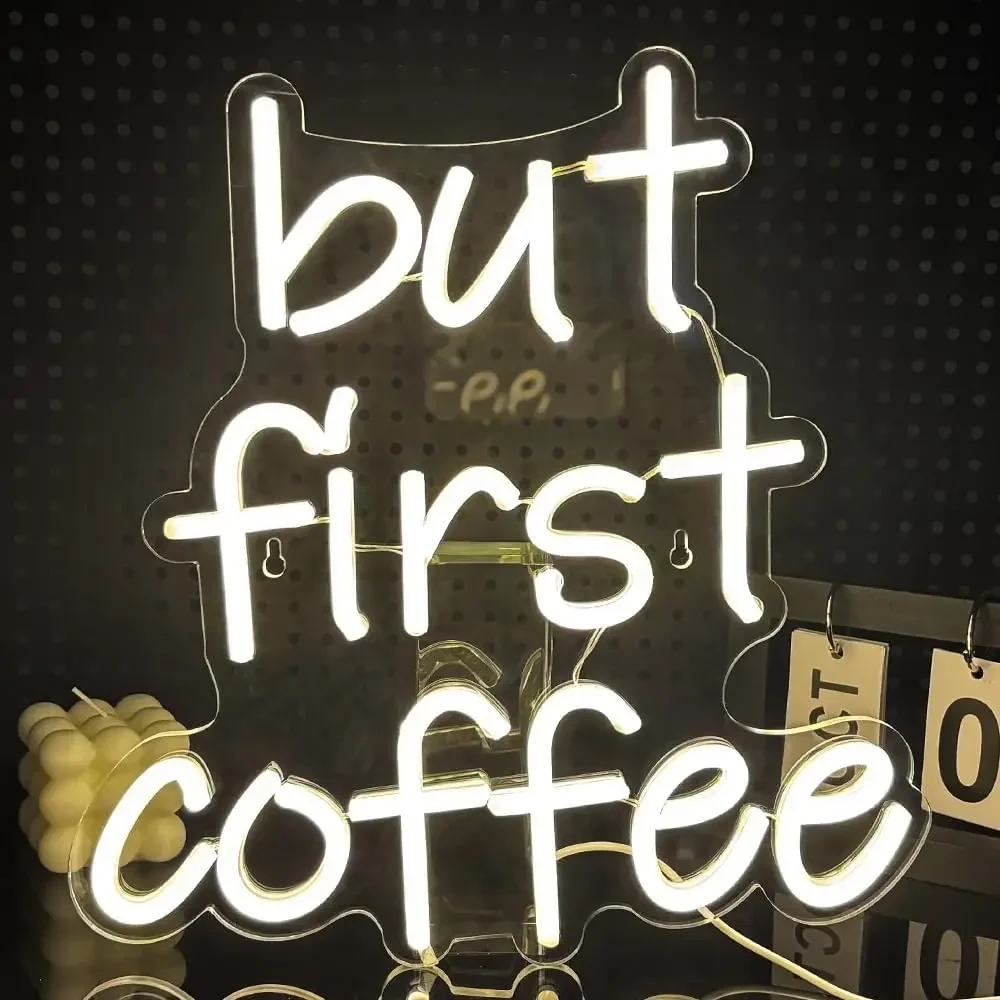 Maar eerst koffie Neonreclame  - Commercial Kitchen Quotes recensie en prijs