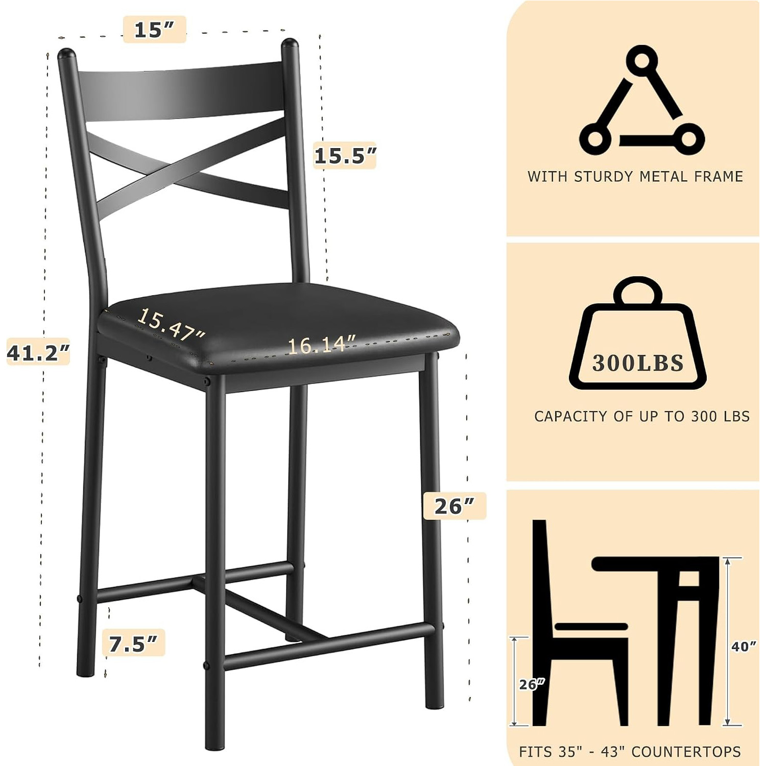 4 stuks 26 inch barstoelen met - Commercial Kitchen Counter recensie en prijs