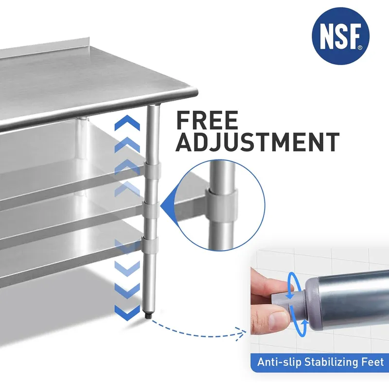 RVS-tafel voor voorbereidingsw - Commercial Kitchen Backsplash recensie en prijs