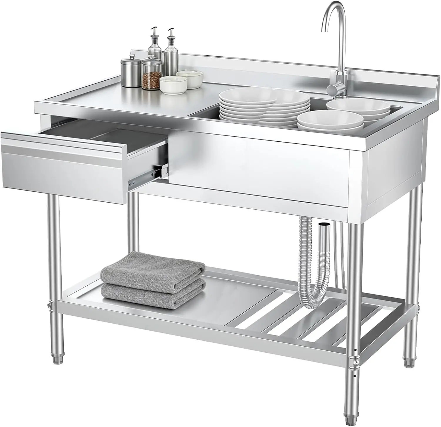 RVS spoelbak met laden & afvoe - Commercial Kitchen Plumbing recensie en prijs