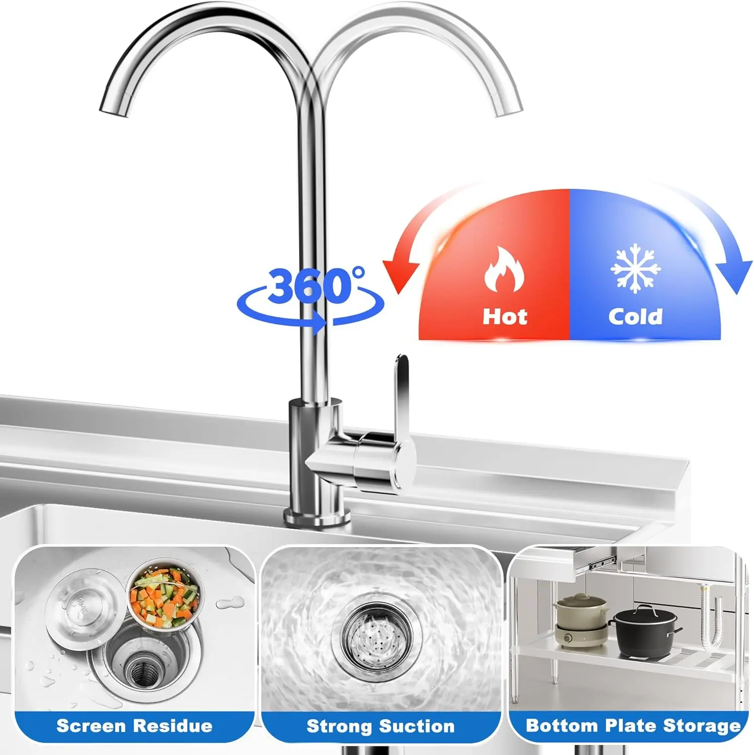 RVS spoelbak met laden & afvoe - Commercial Kitchen Plumbing recensie en prijs