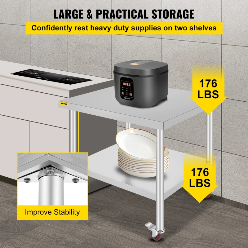 RVS keukenvoorbereidingsblad m - Commercial Kitchen Backsplash recensie en prijs