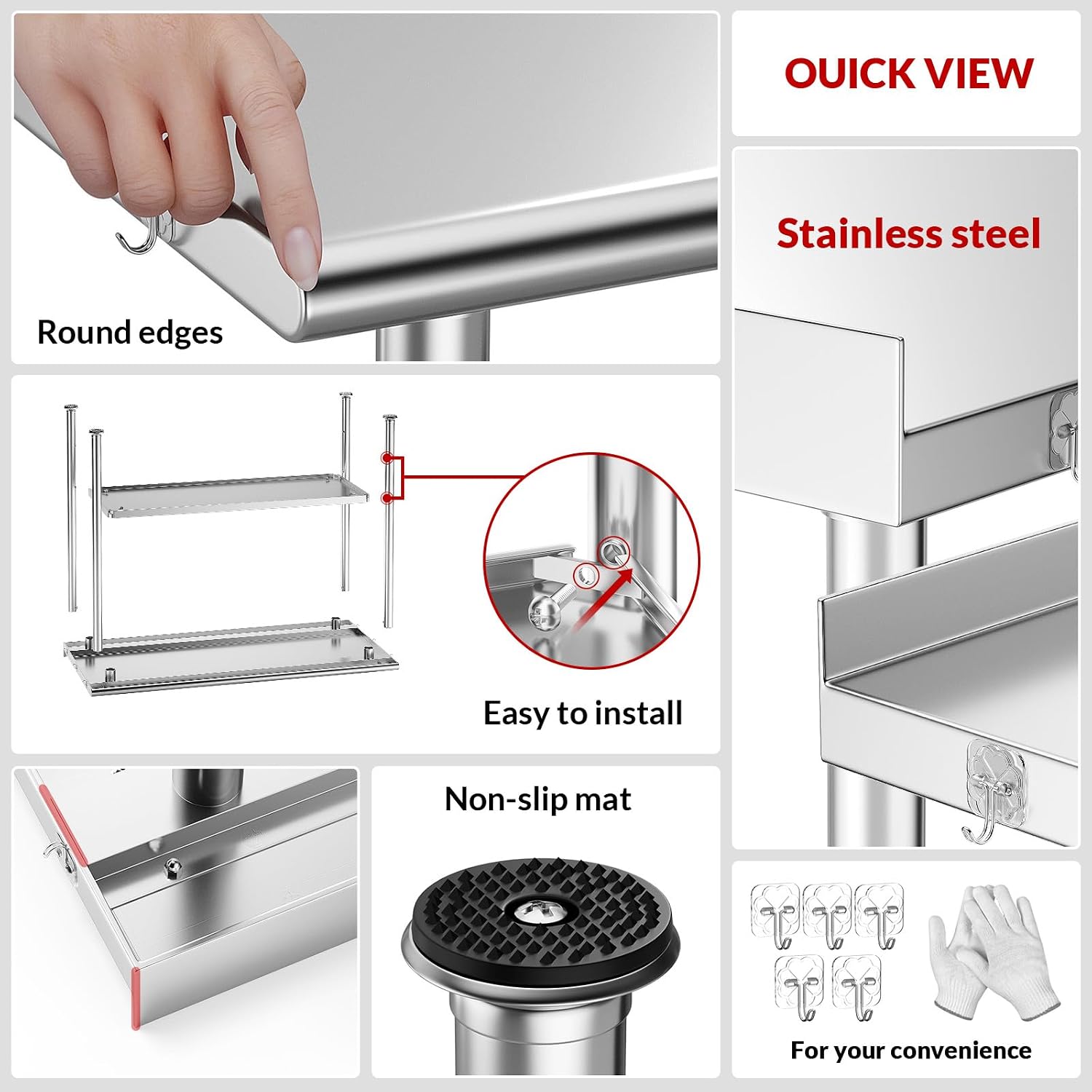 RVS voedselbereidingswerktafel - Commercial Kitchen Backsplash recensie en prijs
